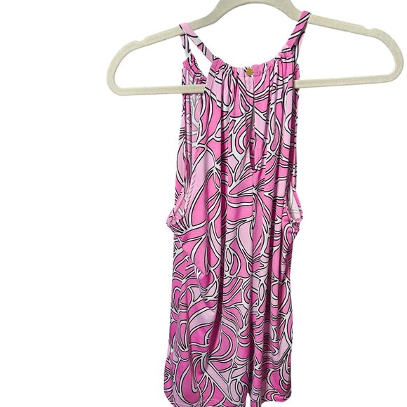 Michael Kors Women Sleeveless Pink & Black Abstract Print Halter top Size L - Picture 4 of 5